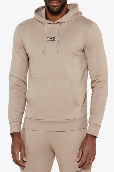 emporio armani ea7 Felpa Con Cappuccio Core Identity Beige Uomo