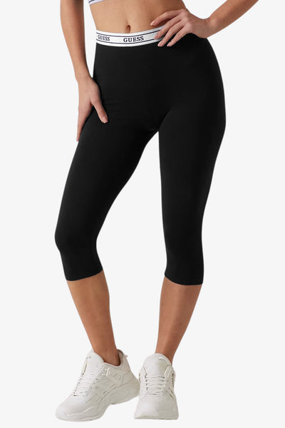 guess Leggings Capri New Aline Nero Donna