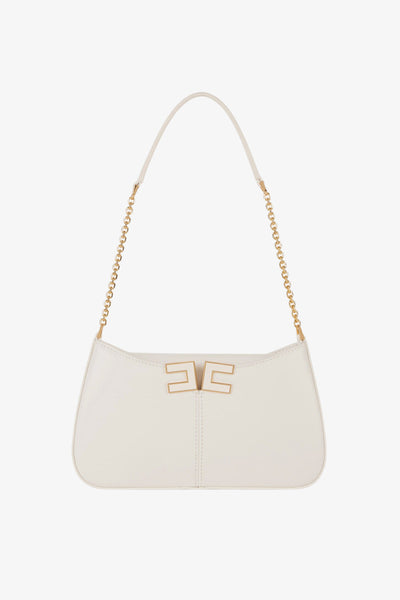 elisabetta franchi Borsa A Spalla Con Dettaglio Logo Bianco Donna