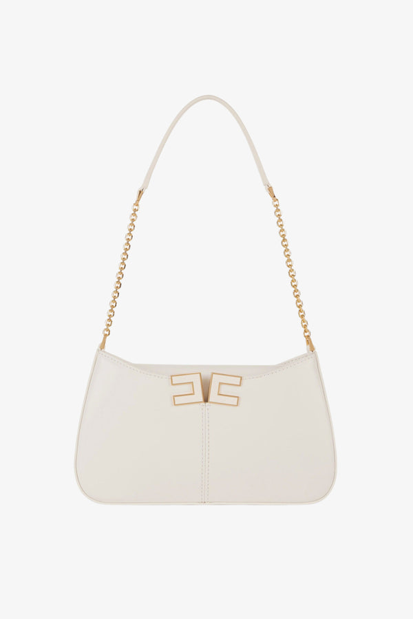 elisabetta franchi Borsa A Spalla Con Dettaglio Logo Bianco Donna, foto 1
