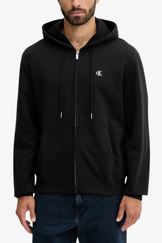  Felpa Full Zip Con Cappuccio Monologo-calvin klein jeans-Nero-Special_-Lv04rd240g ub1-1  