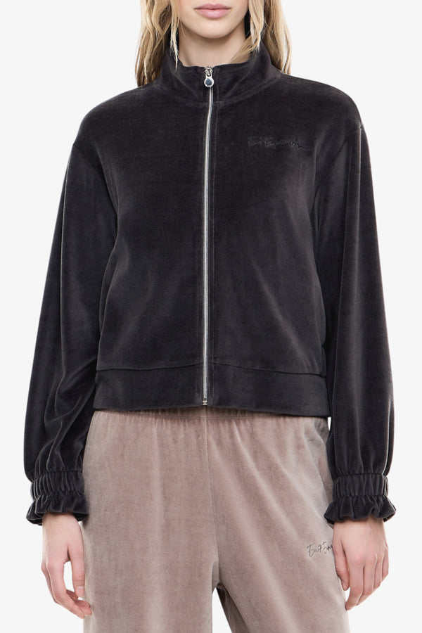 emporio armani ea7 Felpa Full Zip Athletic Velour Grigio Donna, foto 1