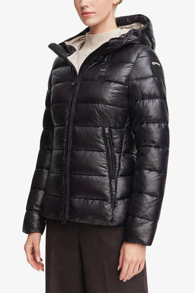 blauer Piumino Full Zip Con Cappuccio In Ovatta Termica Caroll Nero Donna, foto 1