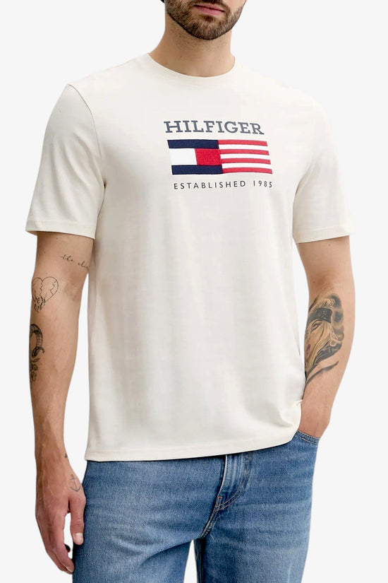  T-Shirt Maniche Corte Bandiera Ricamata tommy hilfiger 