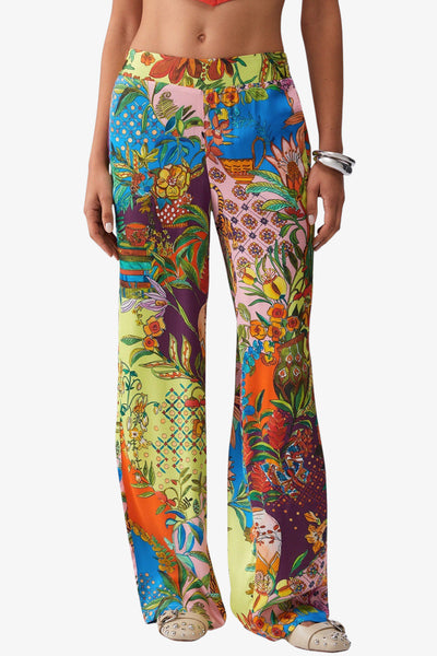 liu jo Pantaloni In Raso Stampato Multicolore Donna, foto 1