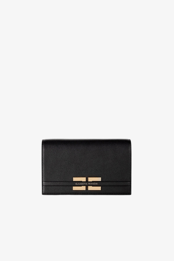 elisabetta franchi Borsa A Tracolla Logo E Catena Oro Nero Donna, foto 1