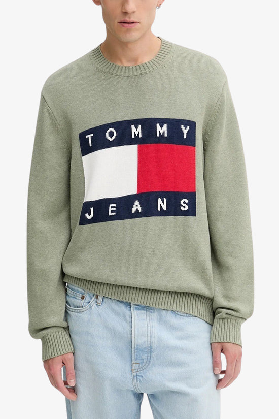  Maglione Girocollo Mélange Con Bandiera A Intarsio tommy jeans 