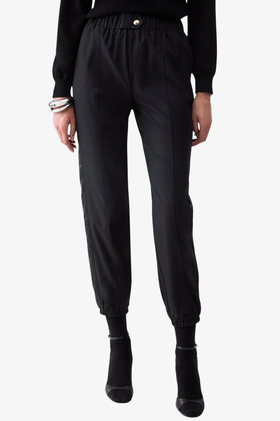  Pantaloni Con Bande Logo Strass E Raso-liu jo-Nero-Special_-Tf6267 t700a 22222-1  