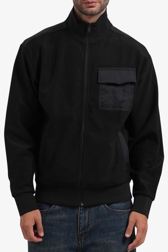  Felpa Full Zip Con Taschino E Dettagli In Nylon boss 