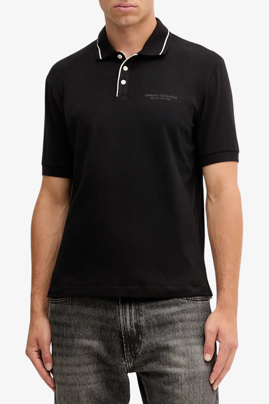  Polo Maniche Corte In Cotone Stretch Con Profili A Contrasto Essential-armani exchange-Nero-Special_-Xm001557 af103639 uc001-1  