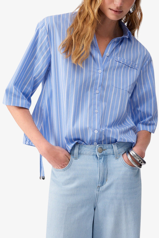  Camicia Maniche Corte A Righe Con Coulisse liu jo 