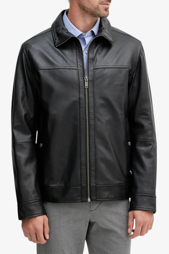  Giacca Full Zip In Pelle Nappa boss 