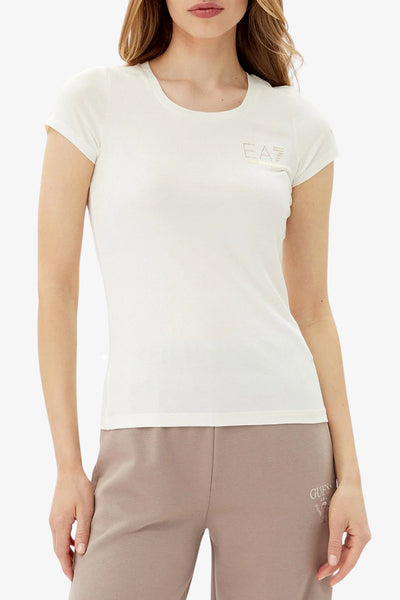 emporio armani ea7 T-Shirt Maniche Corte Evolution Stretch Bianco Donna, foto 1