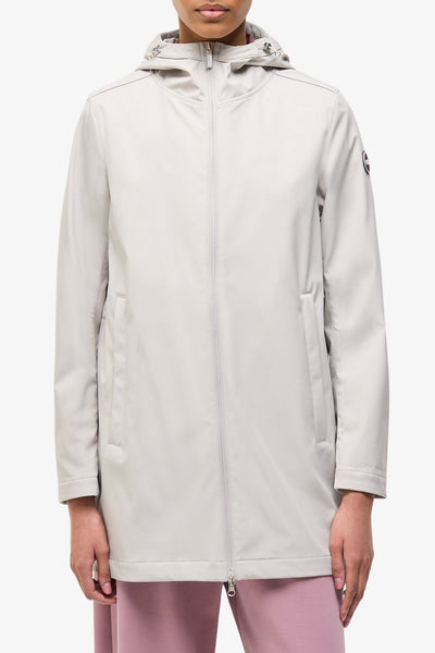 colmar Giacca Lunga Full Zip Con Cappuccio Impermeabile Beige Donna