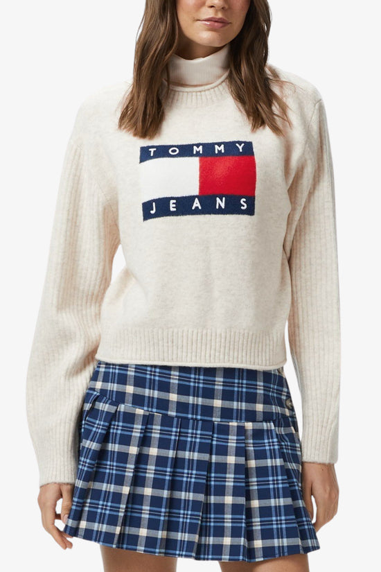  Maglione Girocollo Mélange Con Grafica Bandiera tommy jeans 