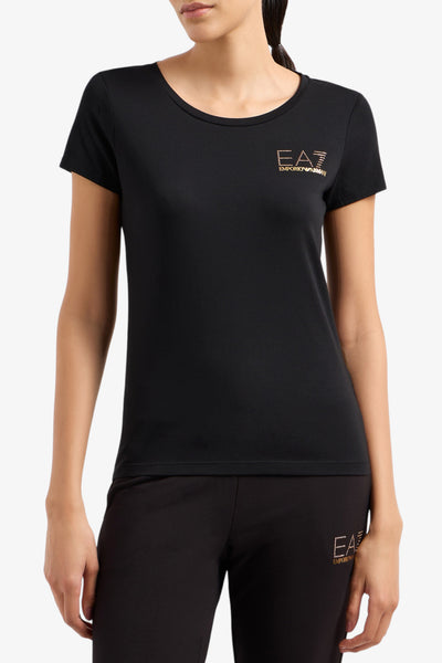 emporio armani ea7 T-Shirt Maniche Corte Evolution Stretch Nero Donna