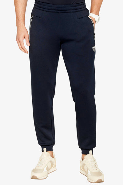 emporio armani ea7 Pantaloni Premium Shield In Misto Viscosa Stretch Blu Uomo