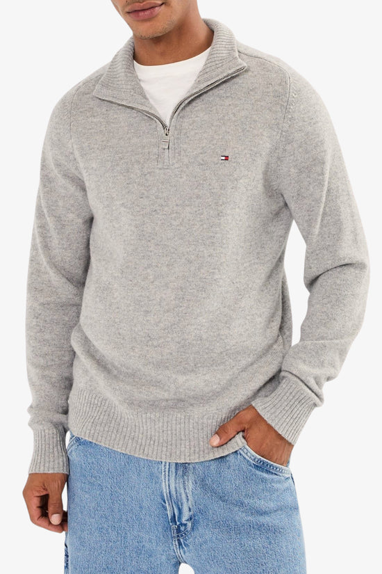  Maglione 1/2 Zip In Lana Con Logo Bandierina Ricamato tommy hilfiger 