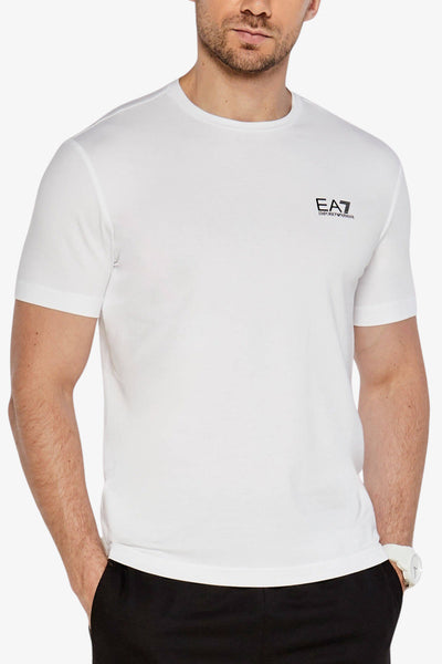 emporio armani ea7 T-Shirt Maniche Corte Elasticizzata In Cotone Pima Core Identity Bianco Uomo