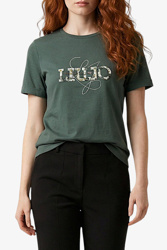  T-Shirt Maniche Corte Con Logo E Strass liu jo 