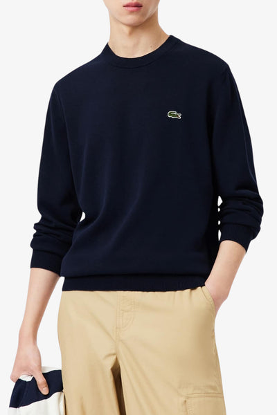 lacoste Maglione Girocollo Logo Piccolo Ricamato Blu Uomo, foto 1