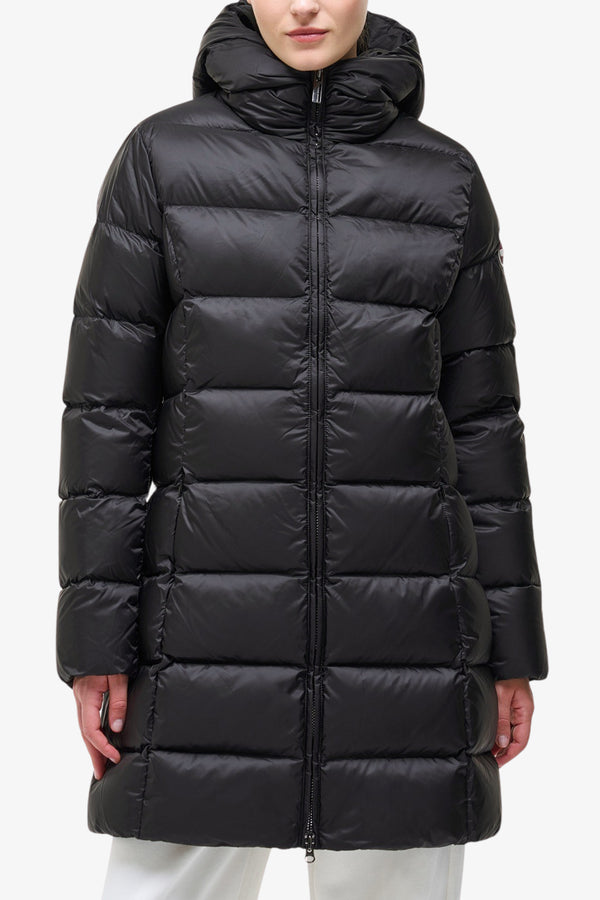 colmar Piumino Lungo Full Zip Con Cappuccio Nero Donna, foto 1