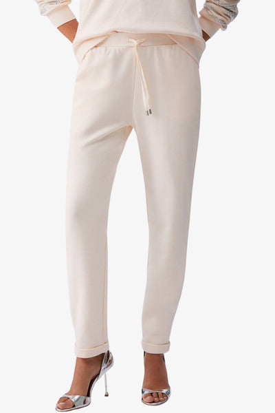 liu jo Pantaloni Logo Metallico Beige Donna