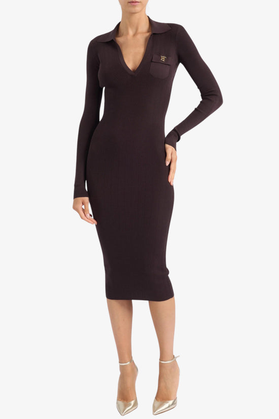  Vestito In Maglia Con Ricami A Jour-elisabetta franchi-Marrone-Special_-Am08b66e2 ev9-1  