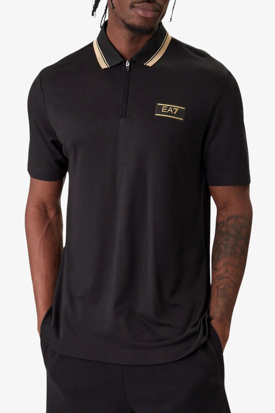  Polo Maniche Corte Con Zip Premium Label In Jersey emporio armani ea7 