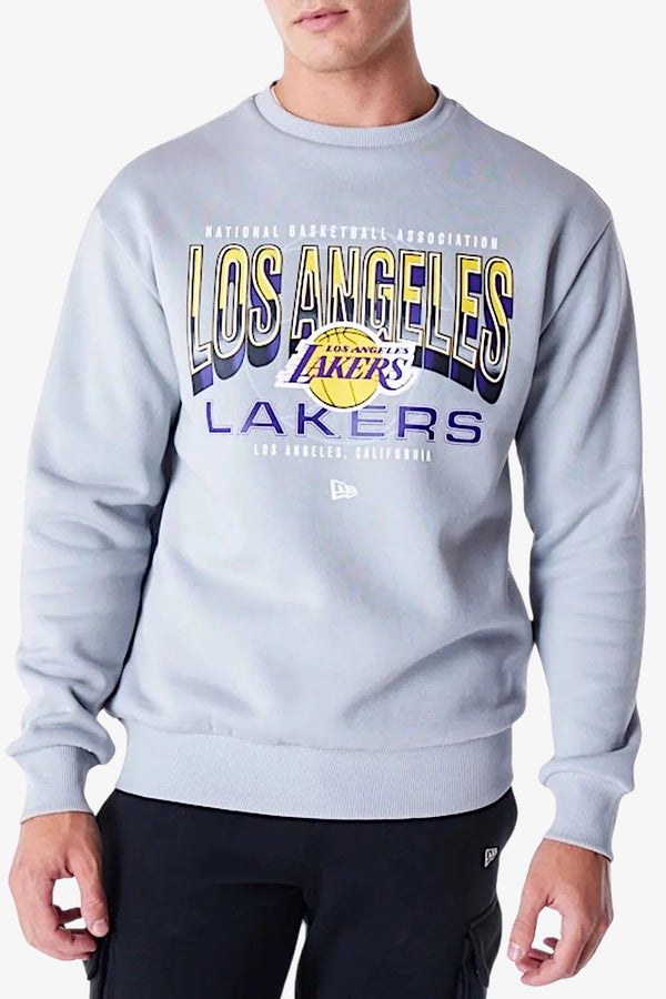 new era Felpa Girocollo LA Lakers NBA Tech Grigio Uomo, foto 1
