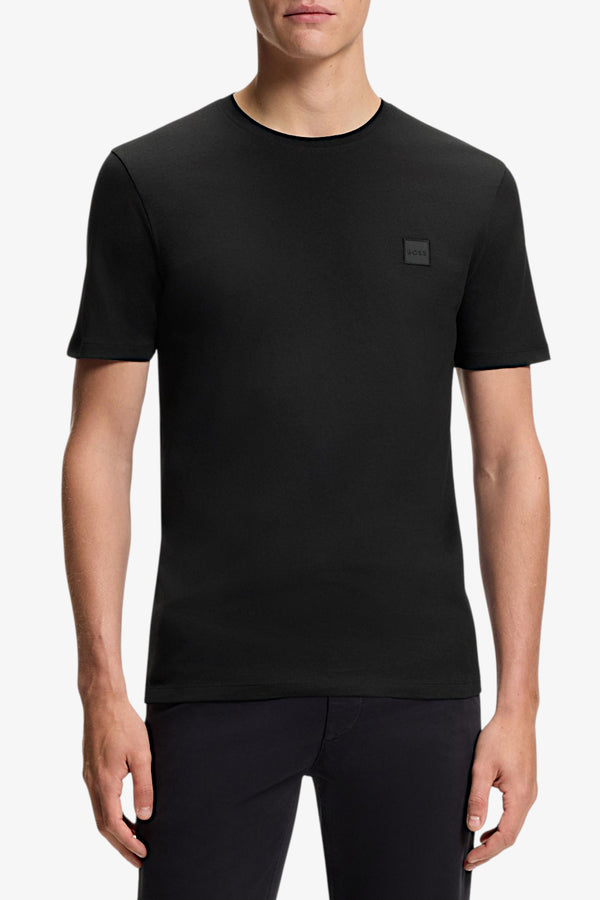 boss T-Shirt Maniche Corte Con Toppa Logo Tales Nero Uomo, foto 1