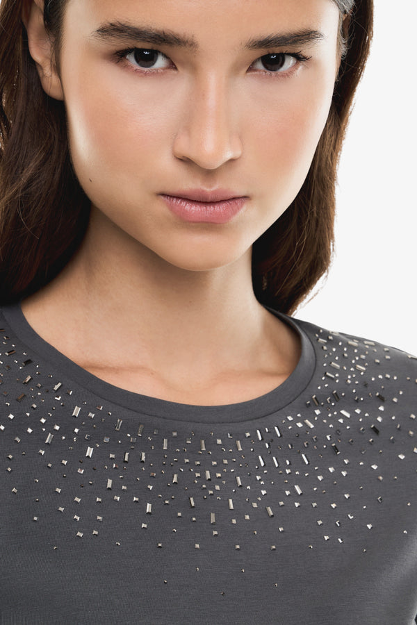 emporio armani ea7 T-Shirt Maniche Corte Precious Grigio Donna, foto 2