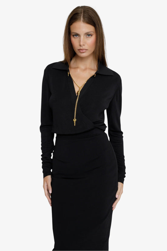  Vestito Con Catena Gioiello-elisabetta franchi-Nero-Special_-Am19s66e2 110-2  