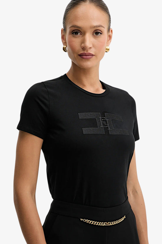  T-Shirt Maniche Corte Logo Ricamato elisabetta franchi 