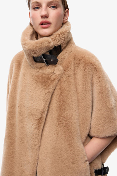 pinko Cappa In Eco Pelliccia New Comodino Beige Donna, foto 2