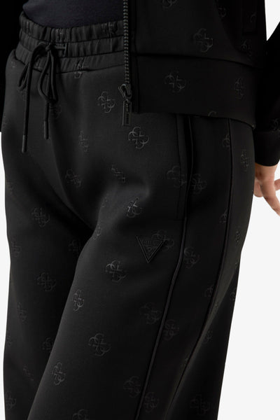 guess Pantaloni In Tessuto Scuba Logo 4G All-Over Calista Nero Donna, foto 2