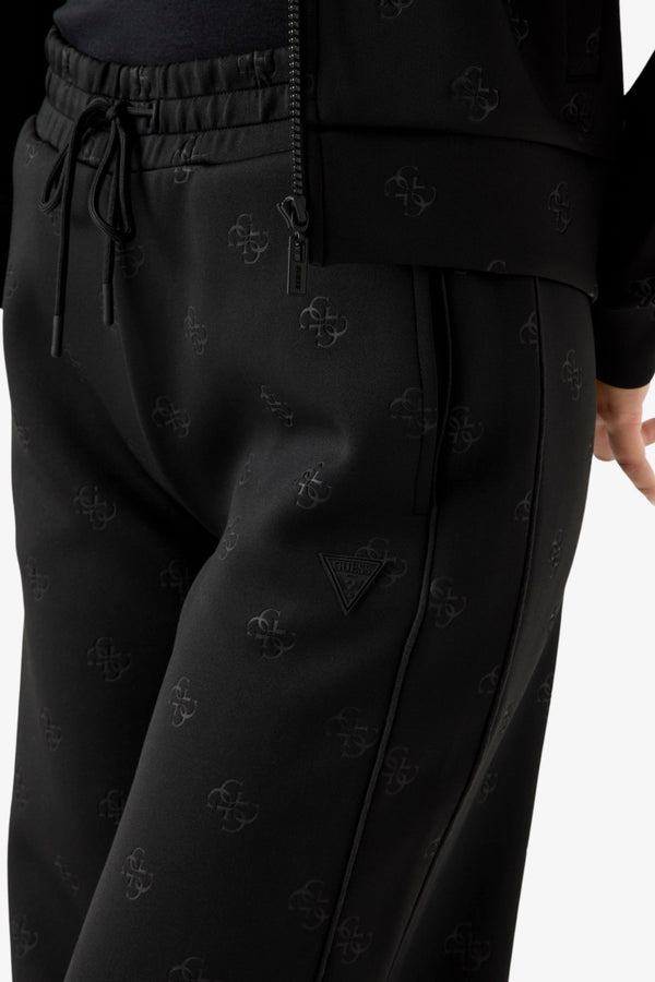 guess Pantaloni In Tessuto Scuba Logo 4G All-Over Calista Nero Donna, foto 2