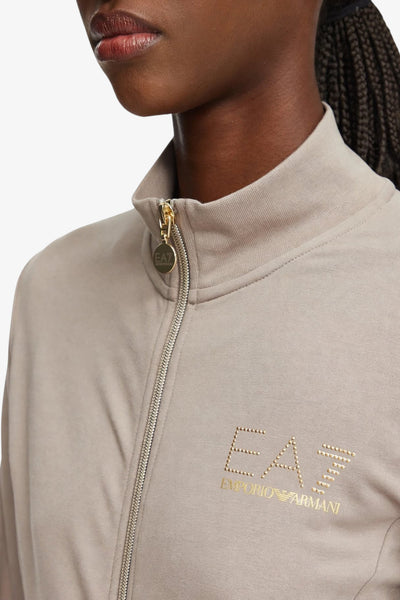 emporio armani ea7 Felpa Full Zip Evolution Beige Donna, foto 2