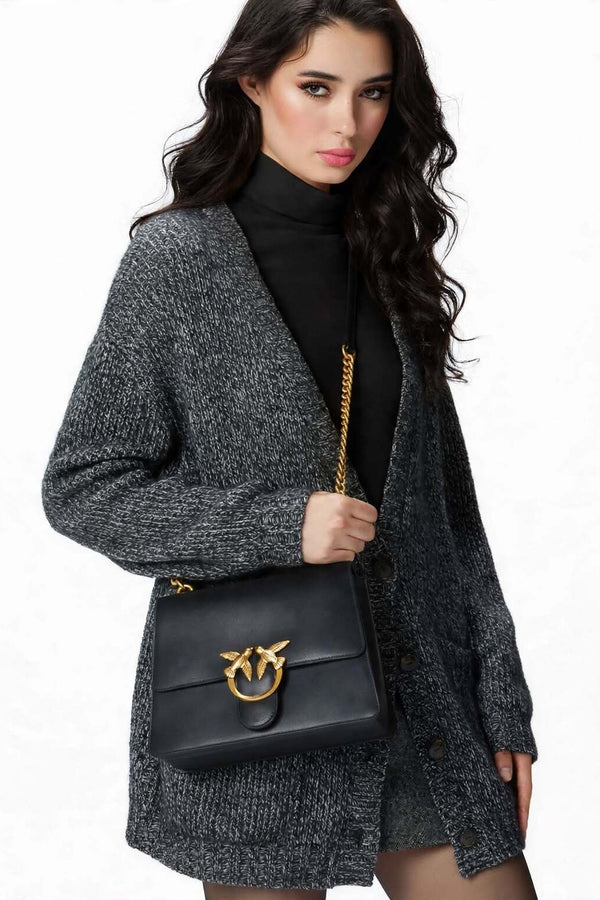 pinko Borsa A Mano Media Con Tracolla Love Bag Top Handle Nero Donna, foto 2