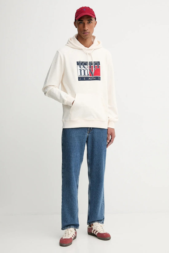  Felpa Con Cappuccio Stampa Logo tommy jeans 