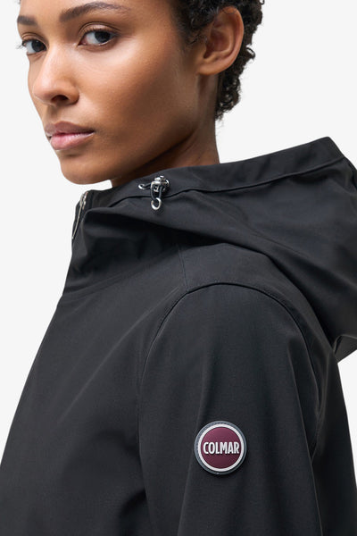 colmar Giacca Lunga Full Zip Con Cappuccio Impermeabile Nero Donna, foto 2