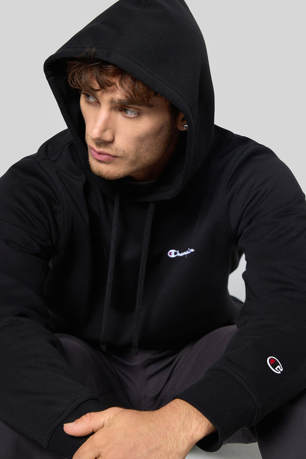 champion Felpa Con Cappuccio Logo Piccolo Ricamato Nero Uomo, foto 2