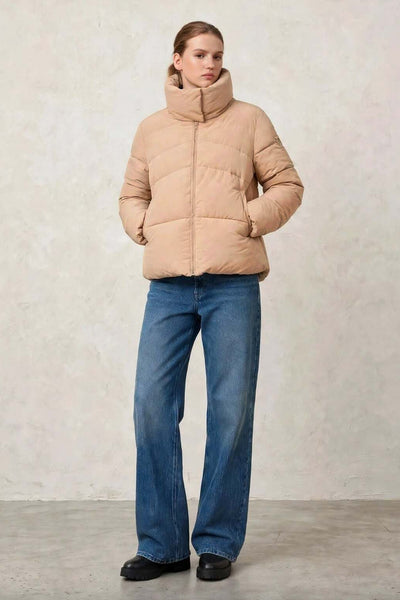 pinko Piumino Full Zip In Tela Tecnica Idrorepellente Mirco Beige Donna, foto 2
