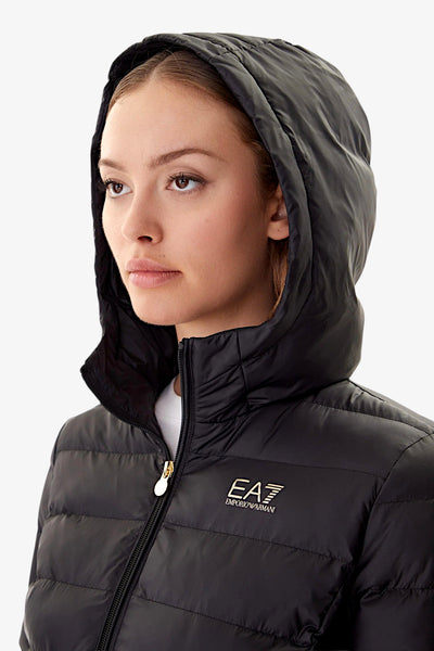emporio armani ea7 Piumino Full Zip Con Cappuccio Core Lady Nero Donna, foto 2