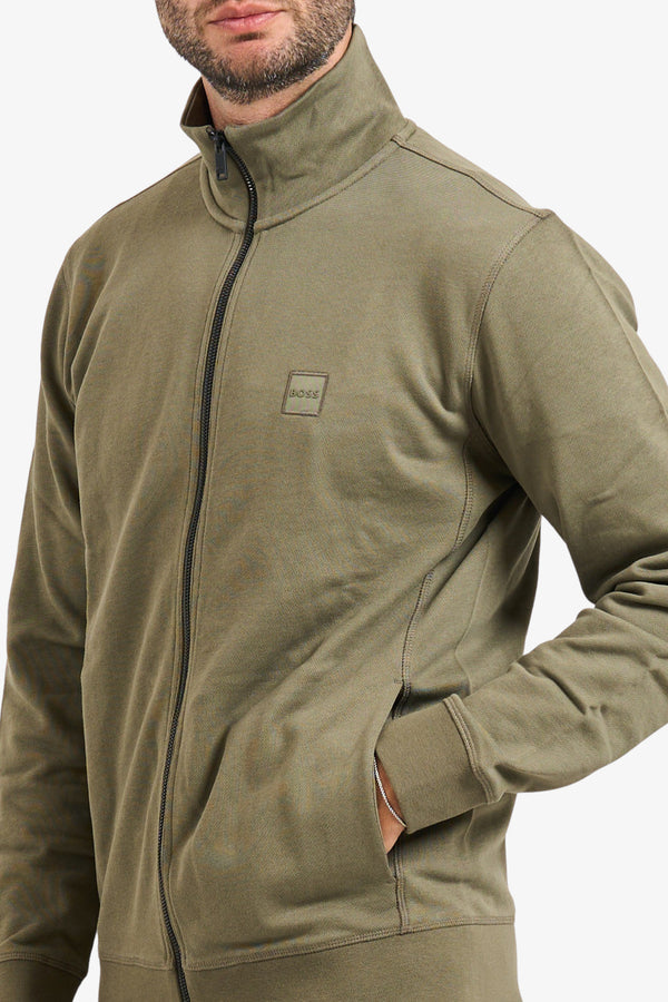 boss Felpa Full Zip Con Toppa Logo Verde Uomo, foto 2