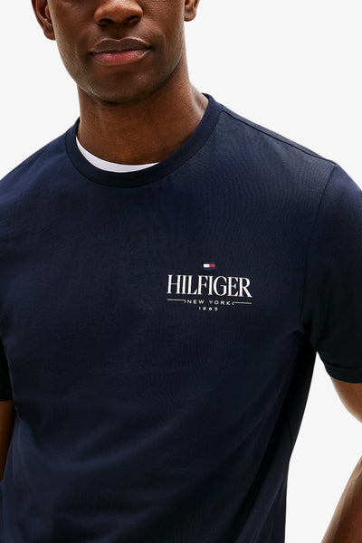 tommy hilfiger T-Shirt Maniche Corte Logo New York Blu Uomo, foto 2