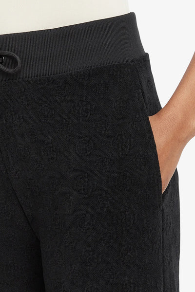 guess Pantaloni Logo Tono Su Tono In Rilievo Laudomia Nero Donna, foto 2