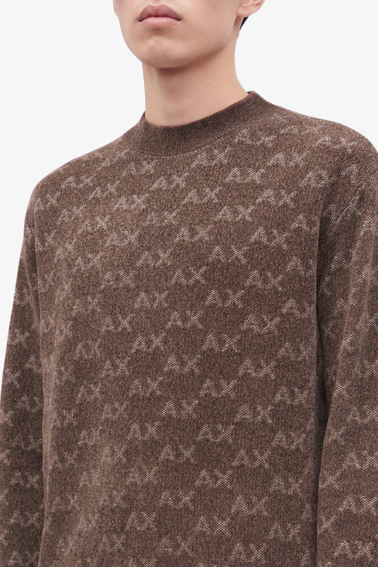  Maglione Girocollo Logo AX All-Over armani exchange 
