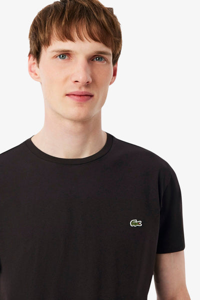 lacoste T-Shirt Maniche Corte In Cotone Pima Marrone Uomo, foto 2