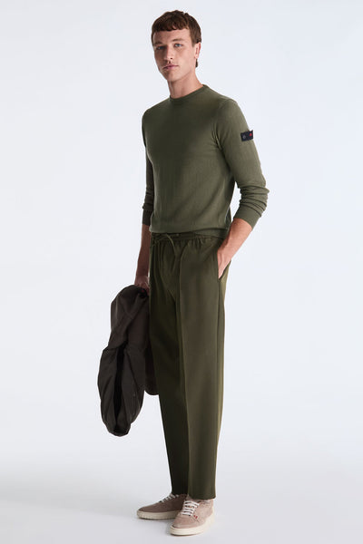peuterey Maglione Girocollo In Misto Lana E Cotone Exmoor Rws 08 Verde Uomo, foto 2